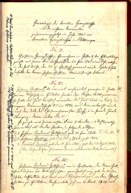 Genealogie der Familien Grenzdörffer